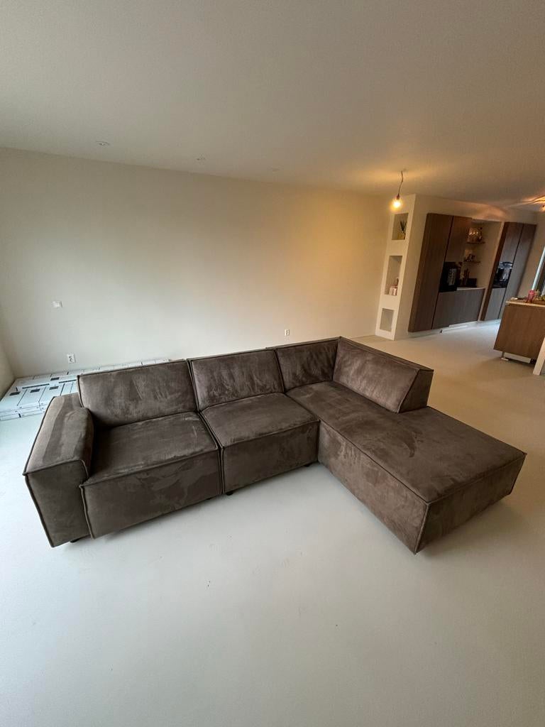 Pronto Baricci hoekbank groen microleder zgan + garantie, Huis en Inrichting, Banken | Bankstellen, Ophalen, 250 tot 300 cm, Hoekbank