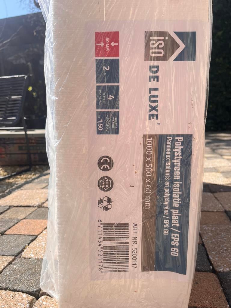 Polystyreen isolatieplaat / EPS 60, 60 mm dik, Ophalen, 4 tot 8 cm, Nieuw, Minder dan 5 m²