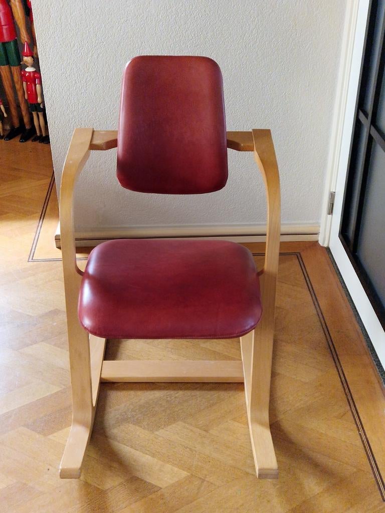 Vintage Stokke Varier Actulum Schommelstoel Peter Opsvik, Ophalen, Gebruikt, Vintage, Leer