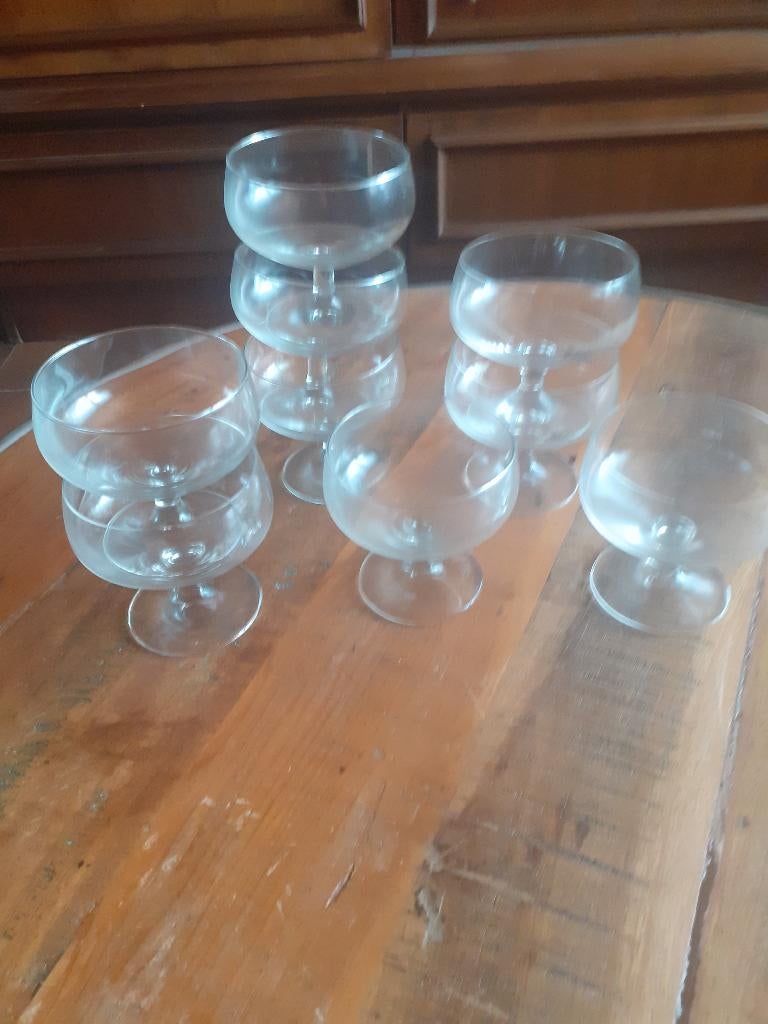 8 ijscoupes / garnalencocktailglazen, Ophalen, Glas of Glazen, Gebruikt, Glas