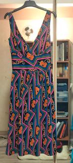 jurk zwart blauw roze oranje vintage met rits, Ophalen of Verzenden, Nieuw, Maat 34 (XS) of kleiner, Zwart