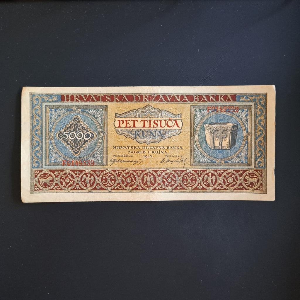 5000 kuna Kroatië #023, Verzenden, Overige landen, Los biljet