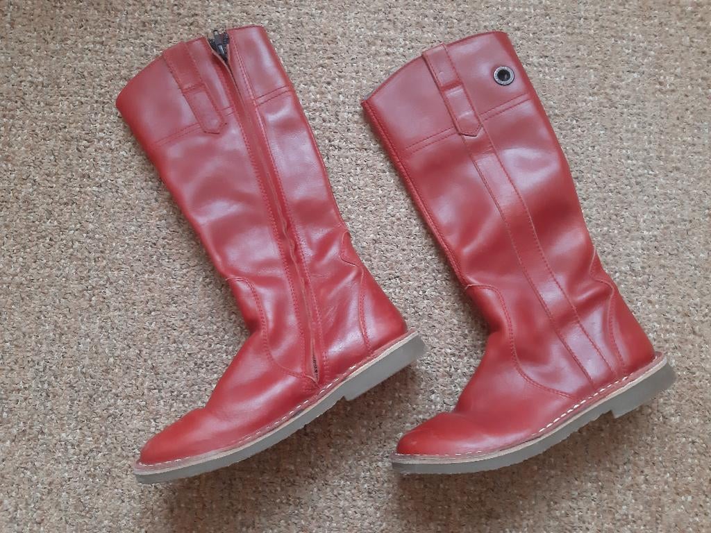 rode lange leren laarzen Giga maat 33, Kinderen en Baby's, Kinderkleding | Schoenen en Sokken, Ophalen, Meisje, Giga, Laarzen
