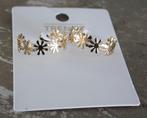 nieuwe goudkleurige oorhangers et bloemen print, Ophalen of Verzenden, Nieuw, Goud, Goud