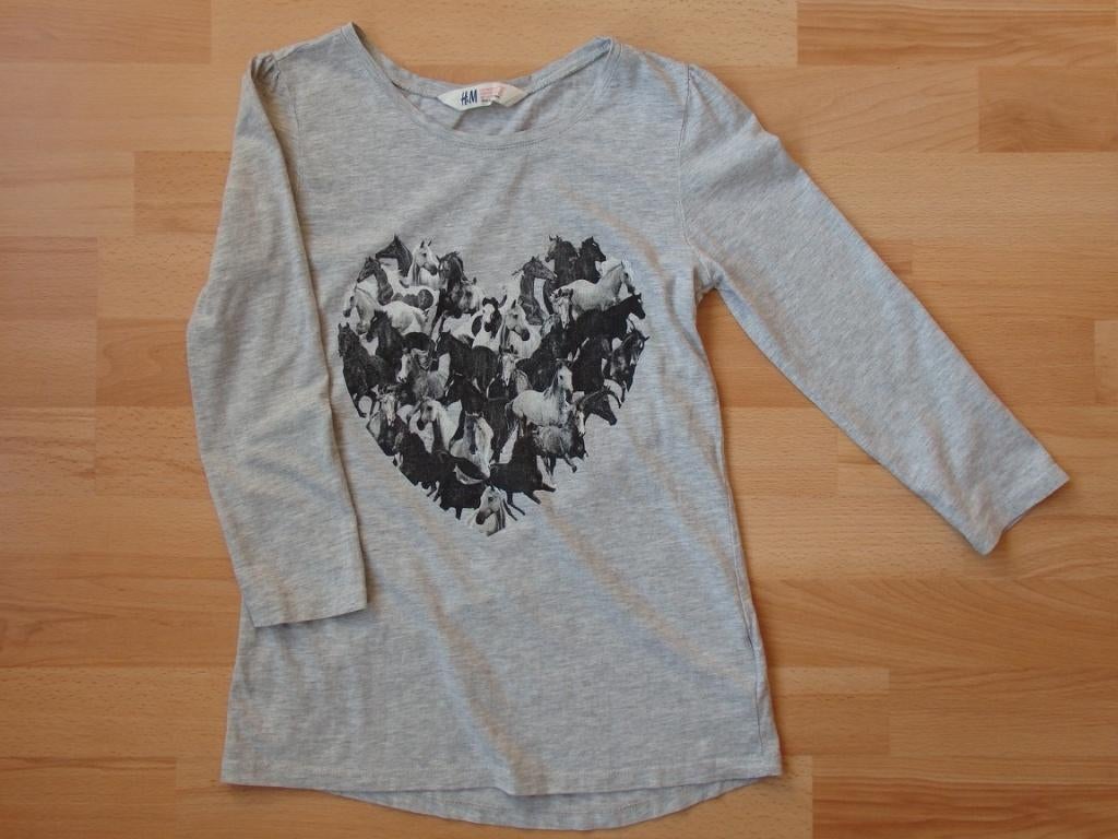 Shirt met paarden van de H&M in maat 146/152, Kinderen en Baby's, Kinderkleding | Maat 146, Ophalen, Gebruikt, Meisje, H&M