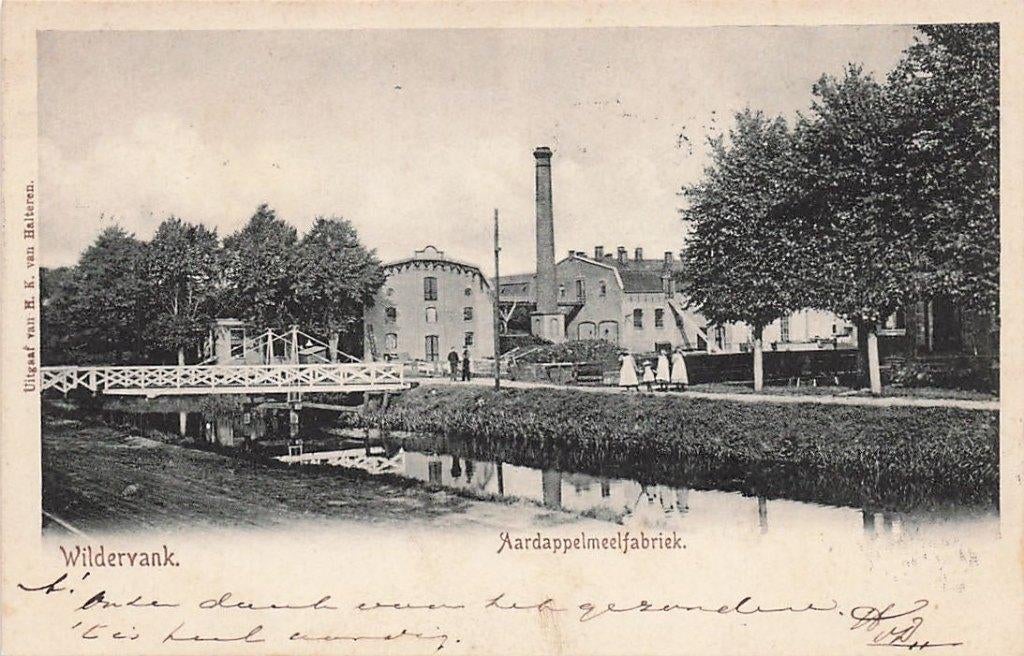 AM075 Wildervank Groningen Aardappelmeelfabriek fabriek 1906, Verzenden, Voor 1920, Gelopen, Groningen