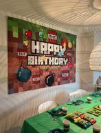 Minecraft party deco, bordjes, gamestandaard popcorn etc, Ophalen of Verzenden, Versiering, Verjaardag