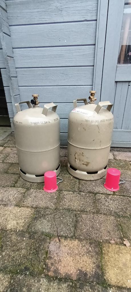 gasfles met din aansluiting leeg, Caravans en Kamperen, Kampeeraccessoires, Zo goed als nieuw, Ophalen