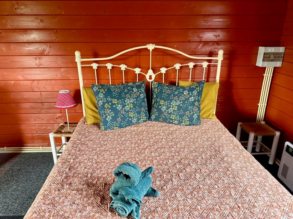 Bed gietijzer, Huis en Inrichting, Slaapkamer | Bedden, Ophalen, Wit, Tweepersoons, 140 cm