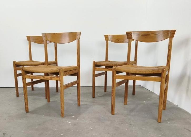 Mid-century eetkamerstoelen, Huis en Inrichting, Stoelen, Gebruikt, Vier, Bruin, Ophalen