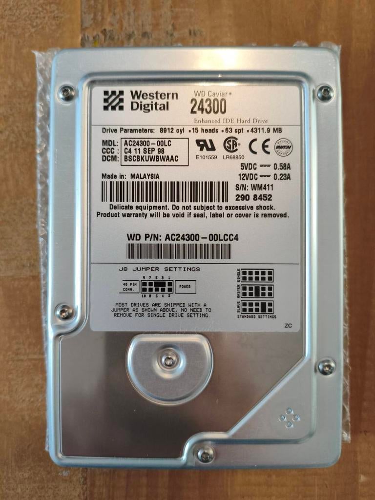 Vintage IDE hard drive ca. 4 GB., Intern, HDD, Ophalen of Verzenden, Desktop