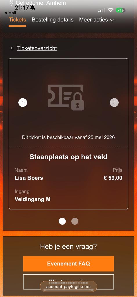 2 staanplekken Suzan & Freek 29 mei, Twee personen, Mei