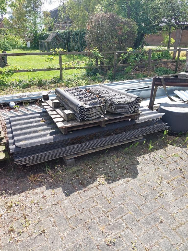 Golfplaten met nokstukken asbest vrij!!, Ophalen of Verzenden