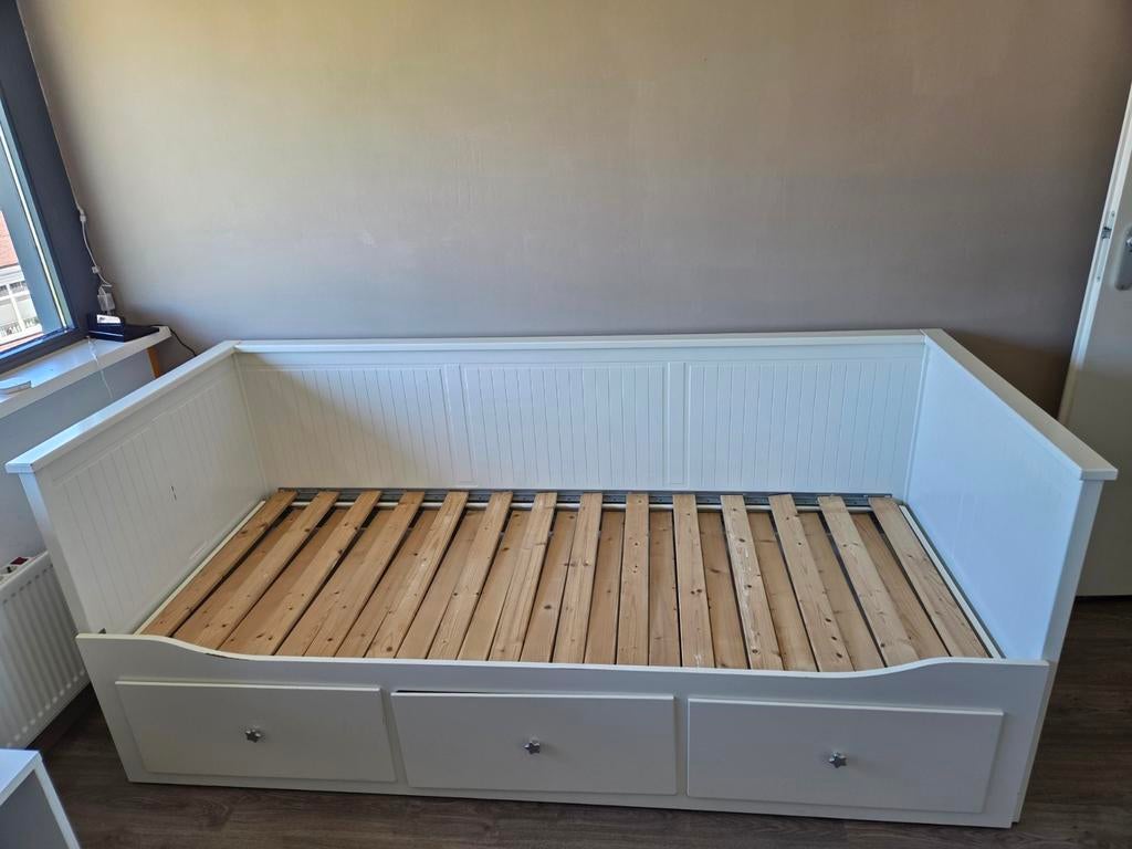 Hemnes bed van Ikea, Ophalen, Gebruikt, Eenpersoons, Wit