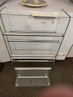 Glazen CD-toren met metalen stangen, Ophalen, Gebruikt, 75 tot 150 discs, Glas