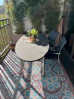 Gloster Tuinset Antraciet RVS Ovaal 210x90 met 6 Stoelen, Gebruikt, Eettafel, 6 zitplaatsen, Ophalen of Verzenden