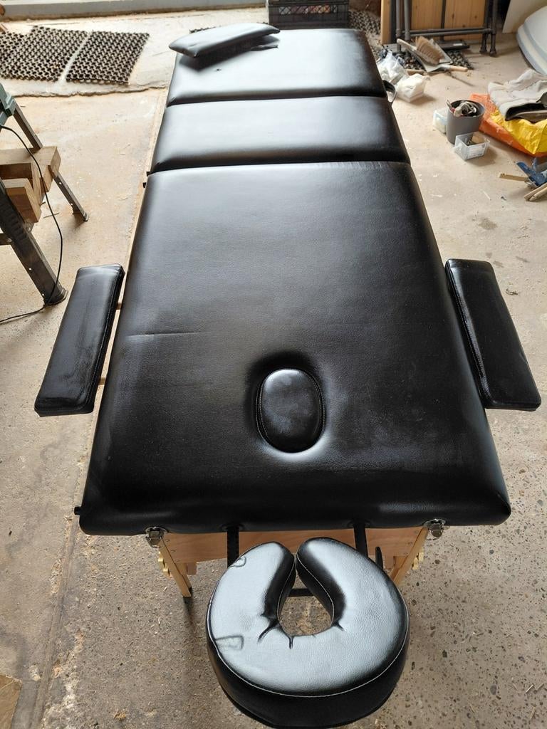 Professionele opvouwbare behandeltafel - Zwart, Sport en Fitness, Massageproducten, Ophalen, Gebruikt