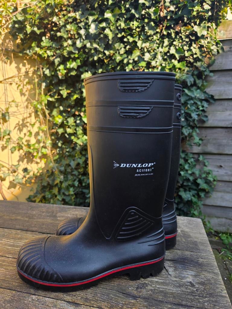 Dunlop Acifort werklaarzen met stalen neus - Maat 44, Zwart, Ophalen of Verzenden, Zo goed als nieuw, Werkschoenen