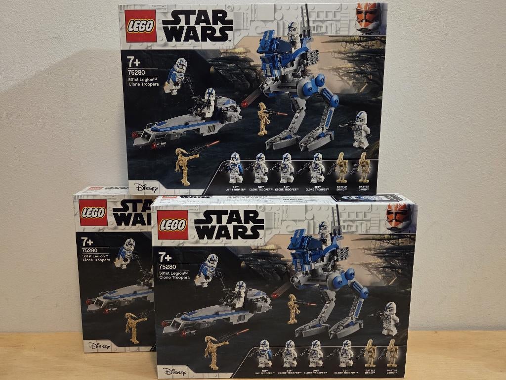 (GESEALD) 3x Lego 75280 501st Legion Clone Troopers, Kinderen en Baby's, Speelgoed | Duplo en Lego, Ongeopend/sealed, Lego, Nieuw