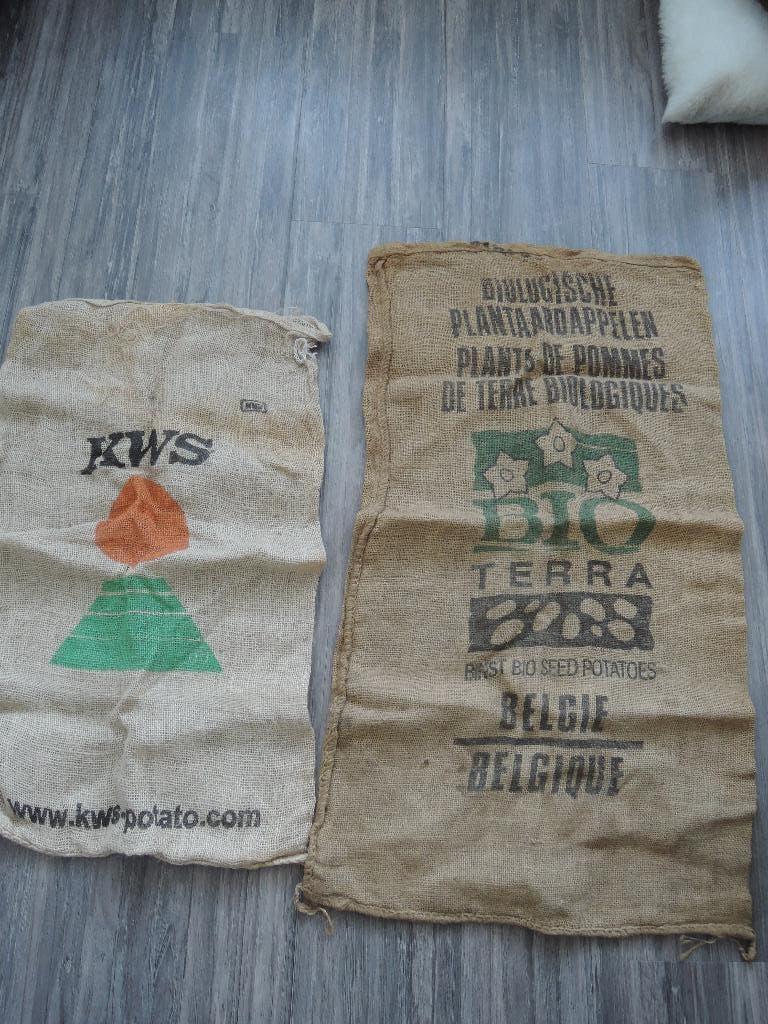 Twee juten aardappel zakken, Overige materialen, Gebruikt, Ophalen of Verzenden, 30 tot 120 cm