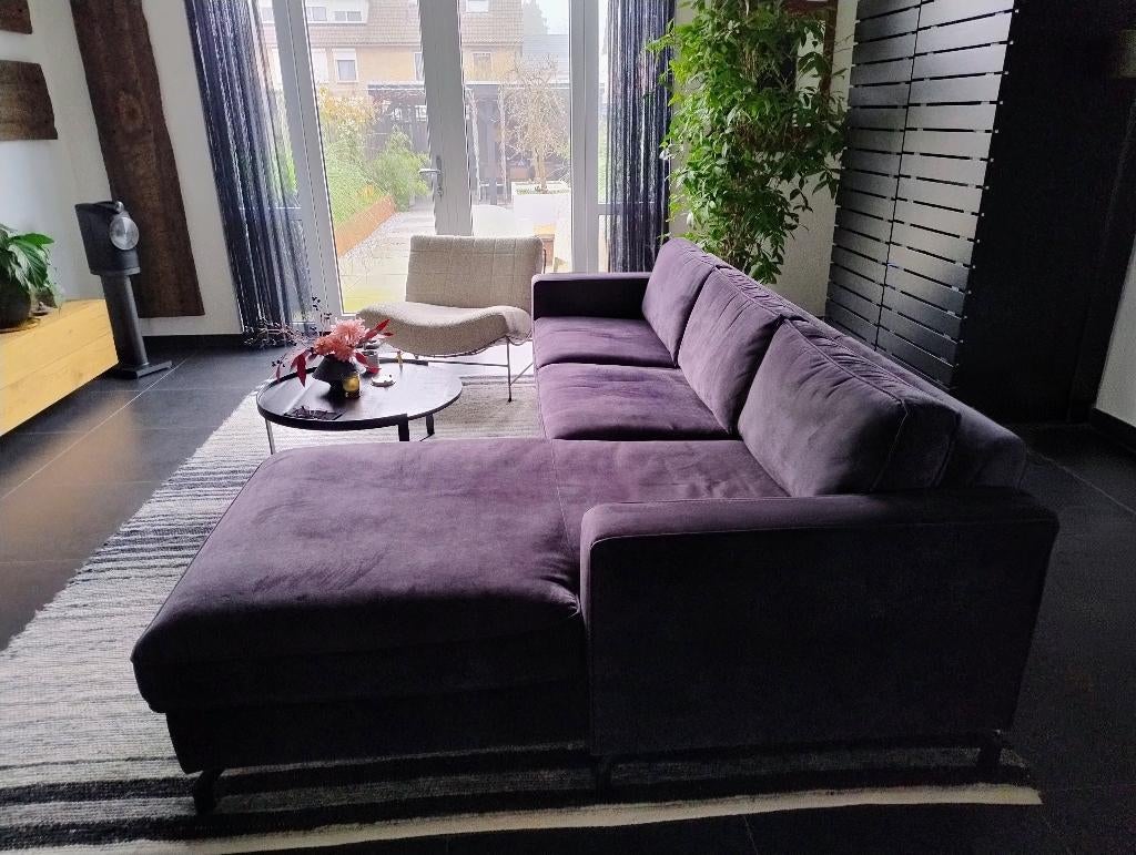 PER DIRECT BESCHIKBAAR! Bank met Chaise Longue – Als Nieuw!, Ophalen, 250 tot 300 cm, Driepersoons, 75 tot 100 cm