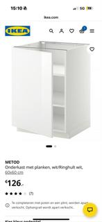 IKEA METOD Onderkast met deur, hoogglans wit, 60x60 cm, Ophalen of Verzenden, Gebruikt, Wit, 50 tot 100 cm