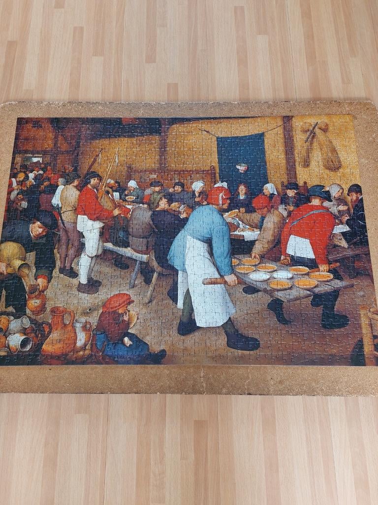 Boerenbruiloft Brueghel de Oude, 1000 stukjes, Ophalen of Verzenden, 500 t/m 1500 stukjes, Gebruikt