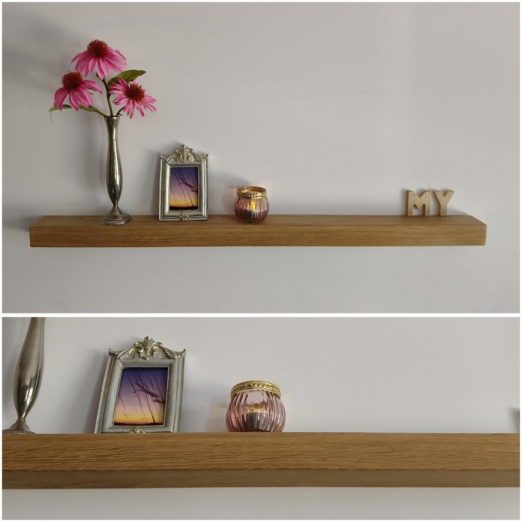 Zwevende wandplank eiken decoratief schap 83cm #116B, Houtatelier M.Y., Info@myhoutatelier.nl, Nieuw, Ophalen of Verzenden