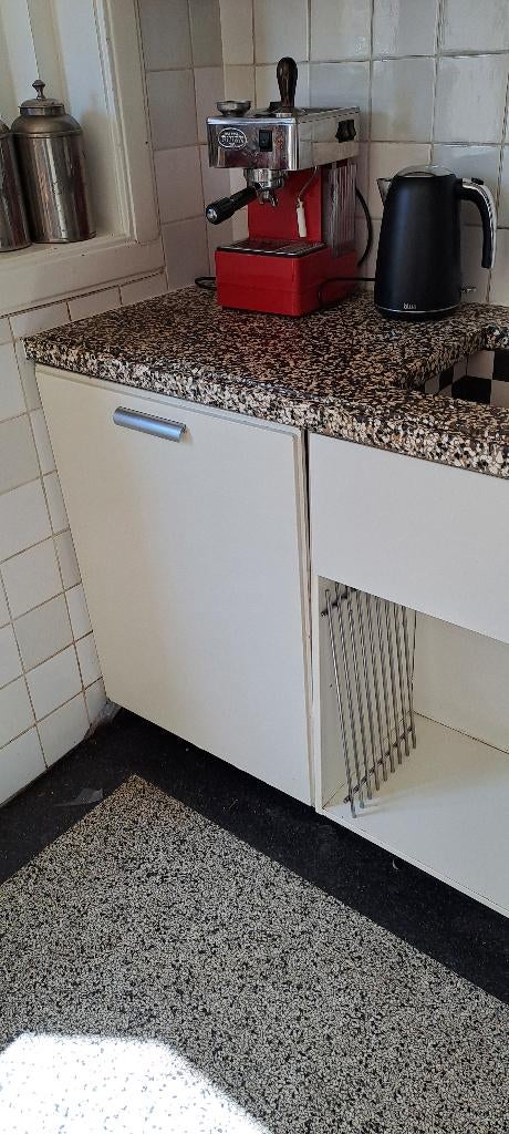 Piet Zwart (Bruynzeel) hoek keuken 225x275 cm, Ophalen, Gebruikt, Wit, 50 tot 100 cm