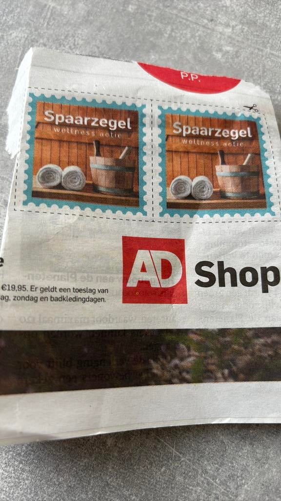 AD sauna zegels, Ophalen of Verzenden, Winkel, Super of Benzinepomp, Zegels, Bonnen of Punten