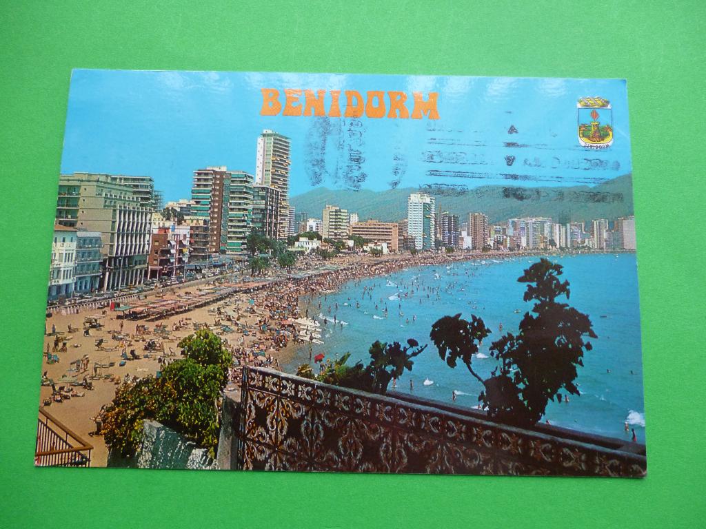 ansichtkaart Benidorm Playa Levante Spanje, Ophalen of Verzenden, 1960 tot 1980, Gelopen, Spanje