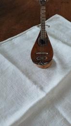 Miniatuur mandoline op standaard met zilveren delen, 11 cm, Ophalen of Verzenden