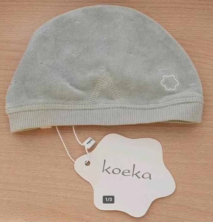 Koeka schattig velours lichtgroen mutsje nieuw, Jongetje of Meisje, Nieuw, Ophalen of Verzenden, Koeka