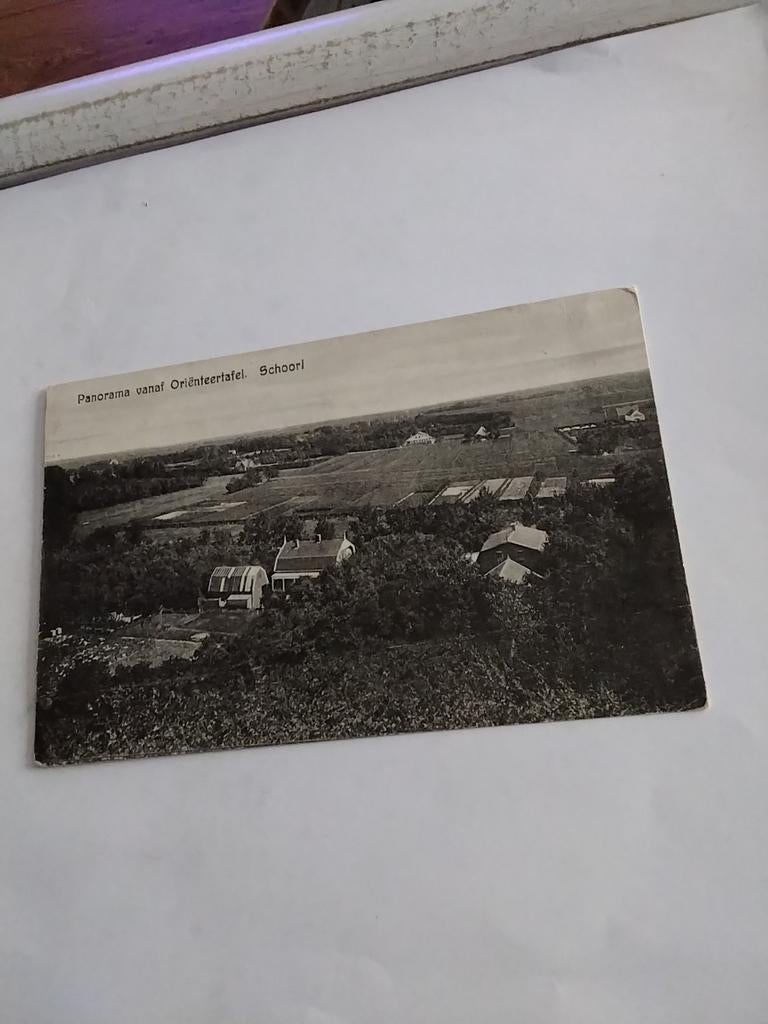 SCHOORL. PANORAMA VANAF ORIENTEERTAFEL 1938, Verzamelen, Ansichtkaarten | Nederland, Ophalen of Verzenden, 1920 tot 1940, Noord-Holland