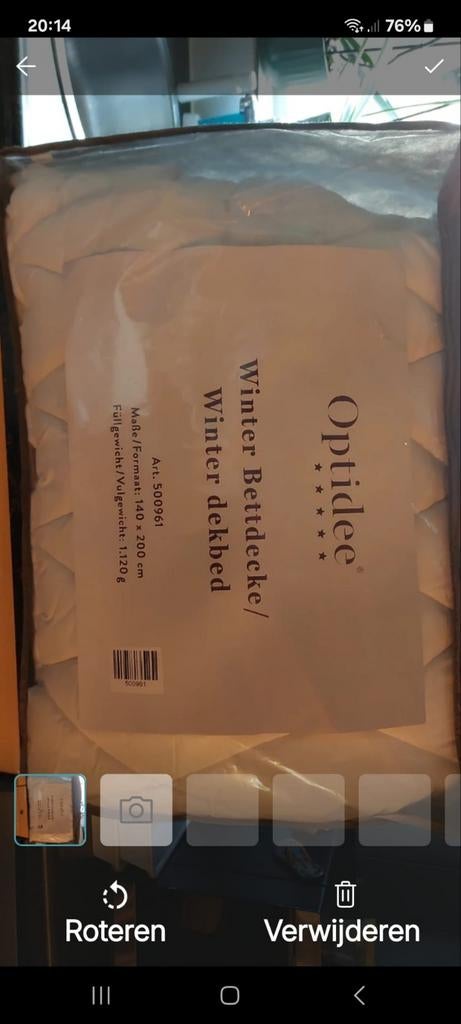 Winterdekbed, Ophalen, Eenpersoons, Wit, Nieuw