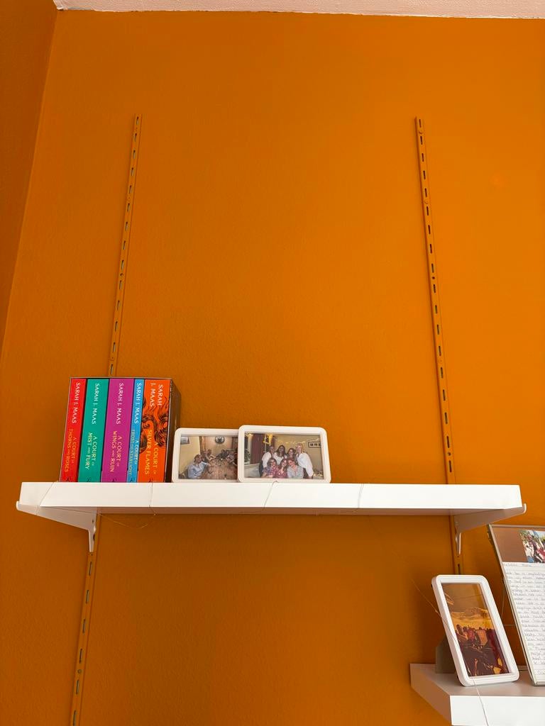 IKEA Wandrails met planken - Oranje/Wit, Ophalen, Gebruikt