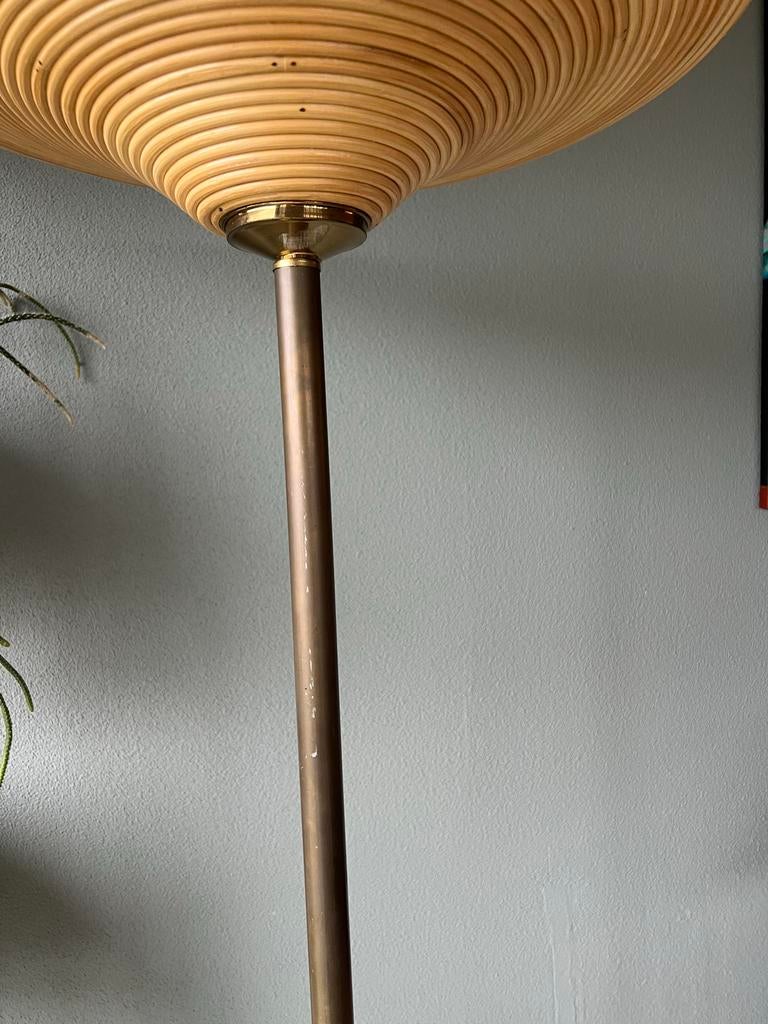 Mooie rotan lamp met gedempt licht, Ophalen, Gebruikt, Hout, 100 tot 150 cm