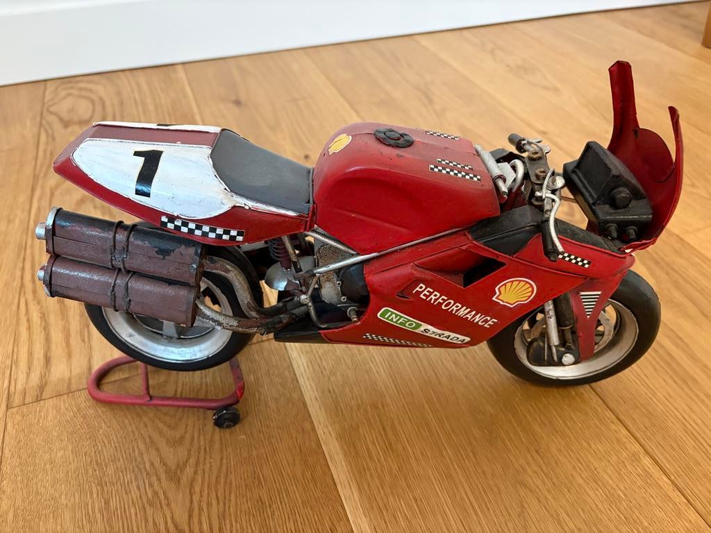 Ducati 916 blikken decoratiemodel – Carl Fogarty, Gebruikt, Ophalen, Overige merken, Groter dan 1:32