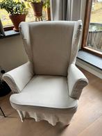 Fauteuil turquoise met beige hoes, Ophalen, Zo goed als nieuw, 75 tot 100 cm, 50 tot 75 cm