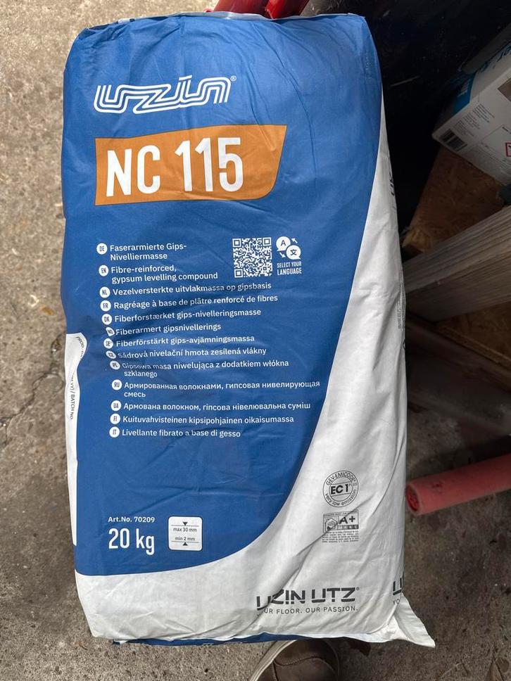 Uzin NC 115 Egaline voor houten vloeren (20 kg), Doe-het-zelf en Verbouw, Vloerdelen en Plavuizen, Nieuw, Overige typen, Overige materialen
