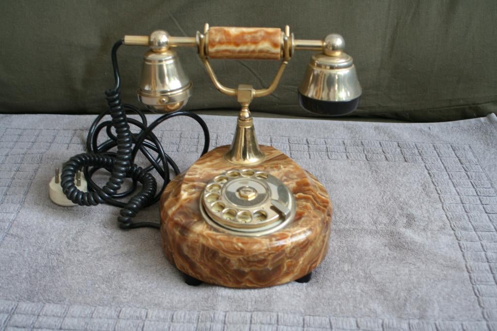 Antieke zeer mooie oud telefoon van marmer, Ophalen of Verzenden