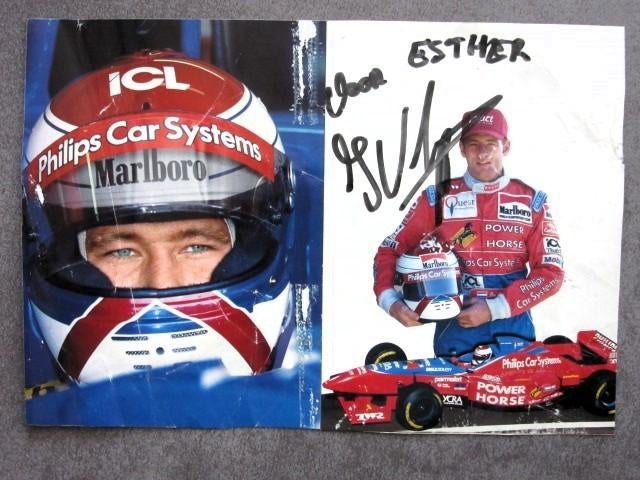 Footwork Formule 1 sticker handtekening Jos Verstappen 96 F1, Ophalen of Verzenden, Zo goed als nieuw, Formule 1