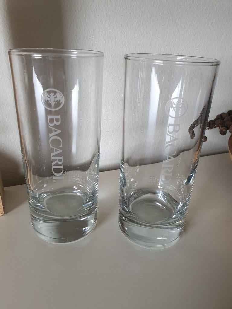 Bacardi longdrinkglazen - Set van 2, Ophalen of Verzenden, Zo goed als nieuw, Overige merken, Glas