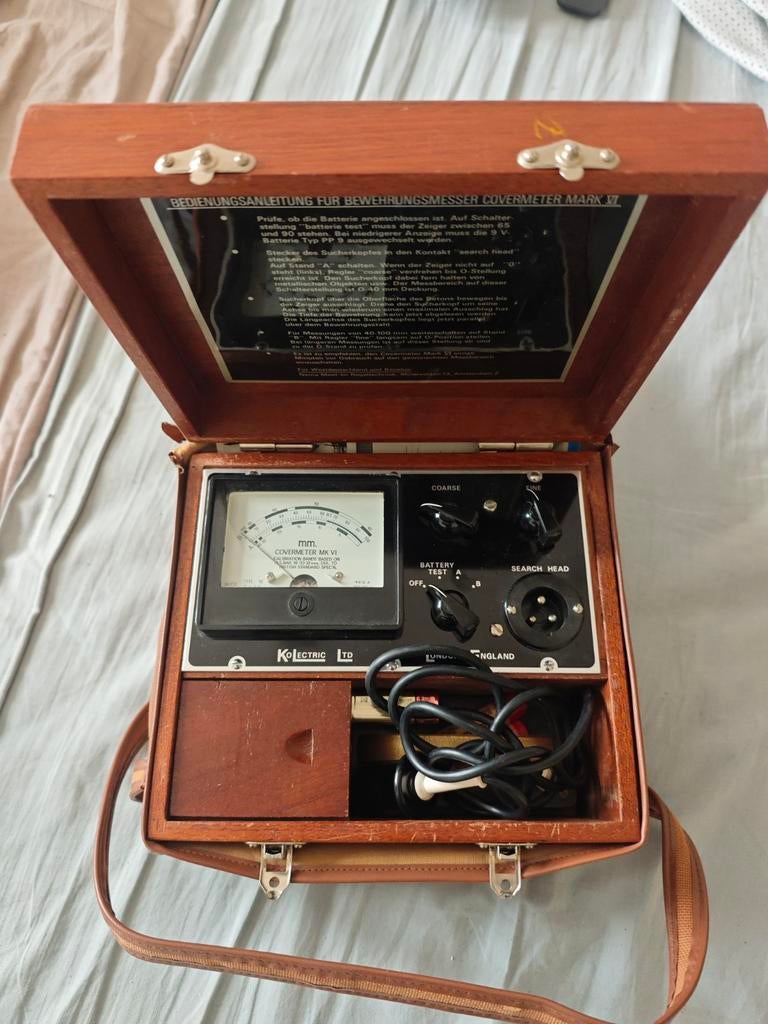 Vintage Kolectric Covermeter Mark VI in houten kist, Antiek en Kunst, Ophalen of Verzenden