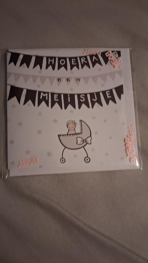 Kaart hoera meisje, Kinderen en Baby's, Kraamcadeaus en Geboorteborden, Ophalen of Verzenden, Nieuw