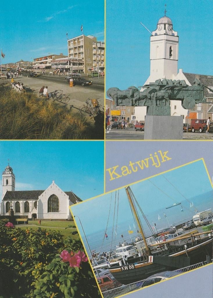 KATWIJK Boulevard Kerk Boot VW Bus, Verzenden, 1980 tot heden, Gelopen, Zuid-Holland