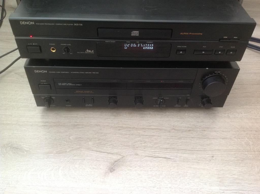 Sets=Denon PMA-520 Amplifier + Denon DCD-735 Player, Denon, Zo goed als nieuw, Cd-speler, Losse componenten