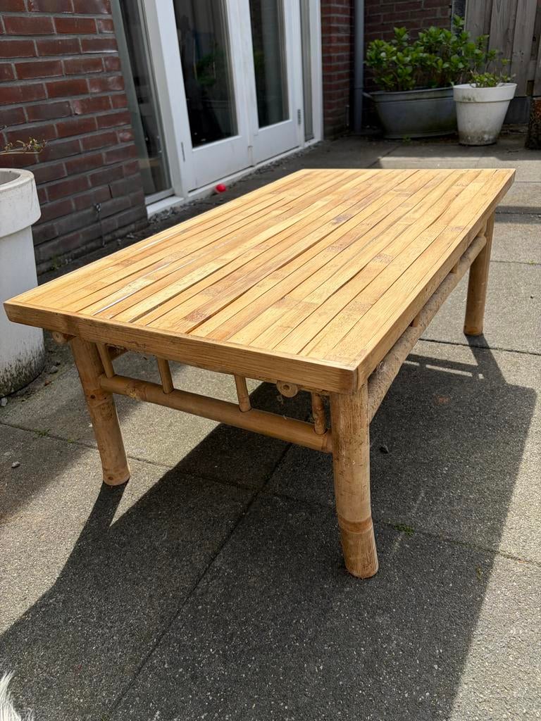 Bamboe salontafel 90x50x36, Ophalen, 50 tot 100 cm, Zo goed als nieuw, Minder dan 50 cm