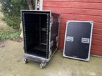 Techo Case flightcase rack geveerd 18U Doubledoor, Ophalen of Verzenden, Gebruikt, Overige instrumenten, Flightcase