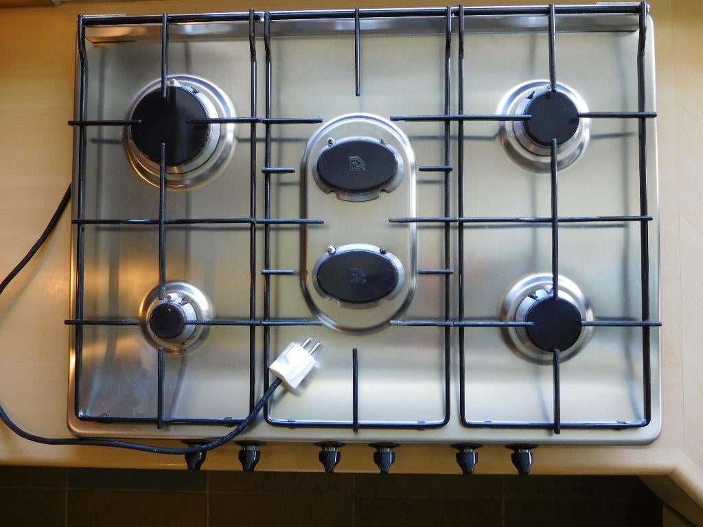 Ariston inbouw gaskookplaat, 6 branders, Ophalen, Gebruikt, Inbouw, Gas